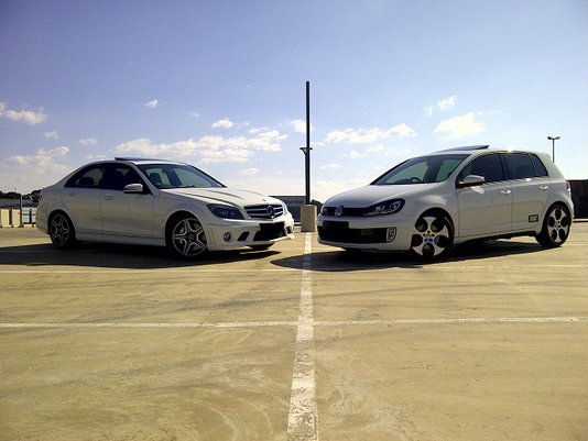 VW Golf 6 GTI DSG and a Mercedes-Benz C63 AMG